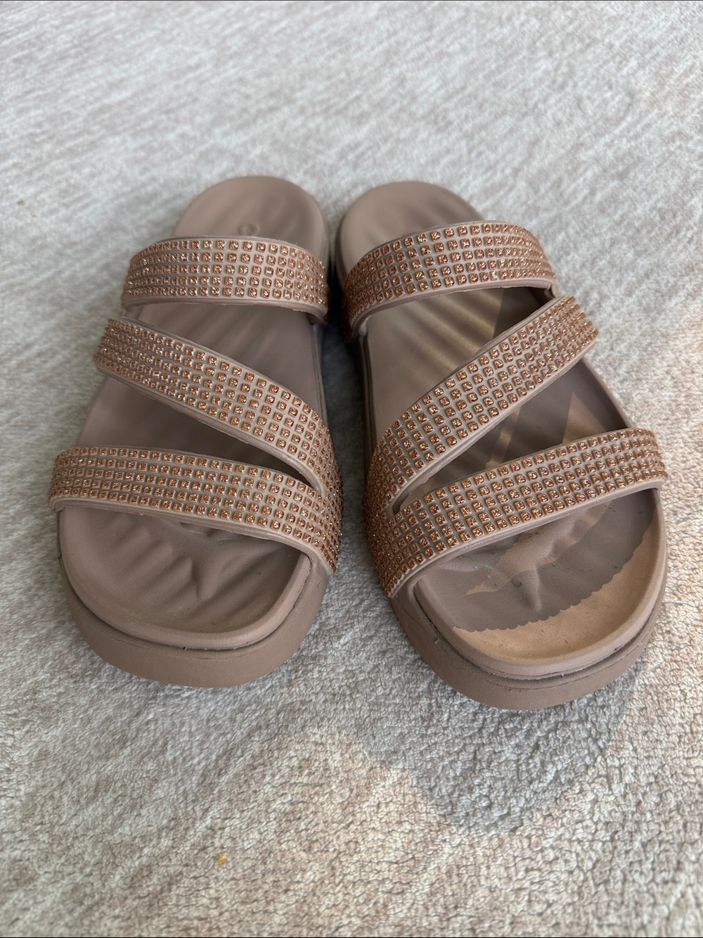 Croc Getaway Strappy Gem Sandals in Latte